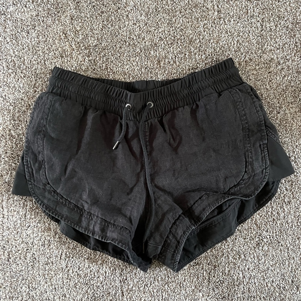 Athleta Linen Black Shorts